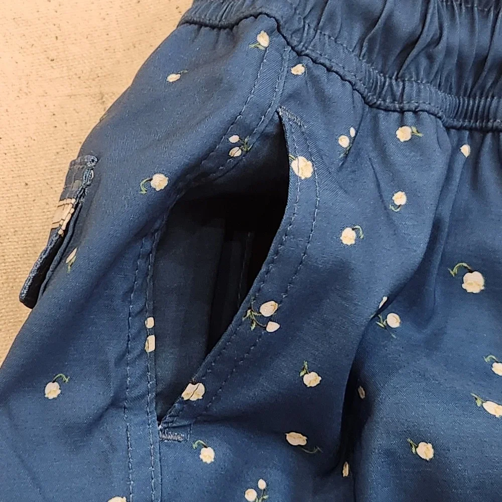 New Agua Bendita Nick Dreamin Boys Swim Trunks Blue Floral 6 Swim Shorts $85